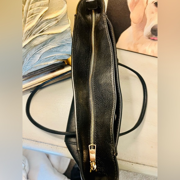 Coach Black Leather Tote with Gold Accents - Picture 6 of 11